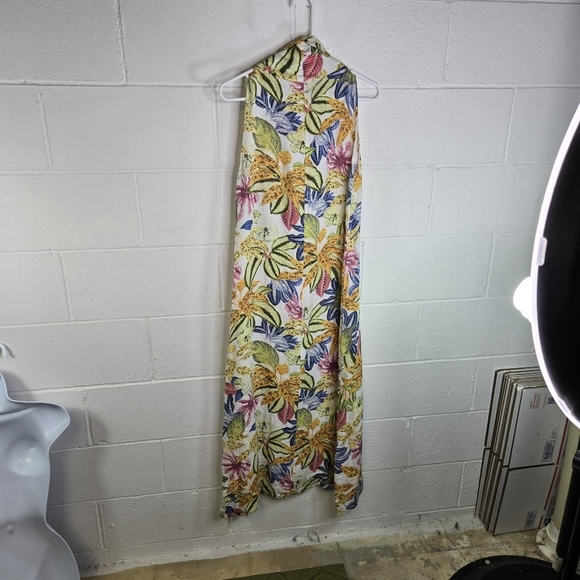 Francesca Bettini Linen Floral Sleeveless Long Maxi Dress - Picture 3 of 9